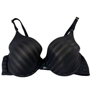 Maidenform Fully Lined 38D Black Striped Plunge Bra